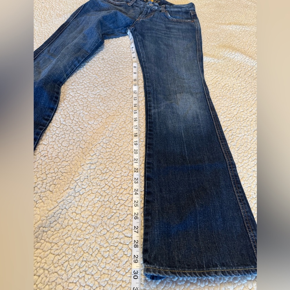 7 For All Mankind Women's Dark Blue Boot Cut Jeans - Picture 11 of 12